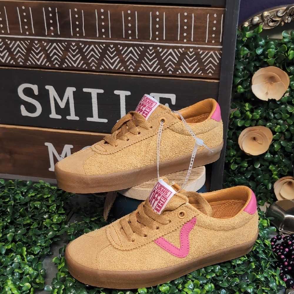 Sassy Suede & Popn Pink Leather Ladies Vans - Picture 12 of 14